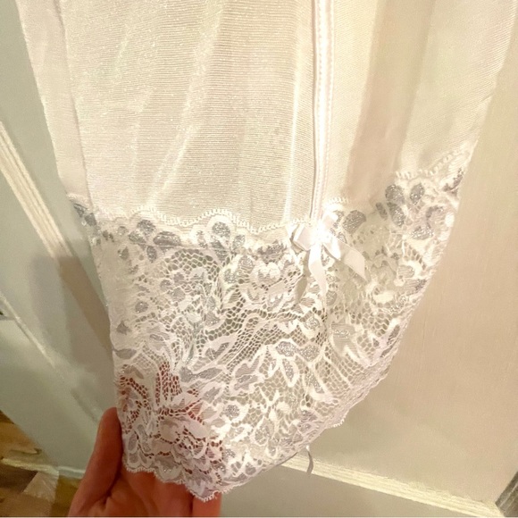 Coquette White Lacy Chemise with Padded Bra | Sexy Sparkly Lingerie Bride Lace - Picture 6 of 14